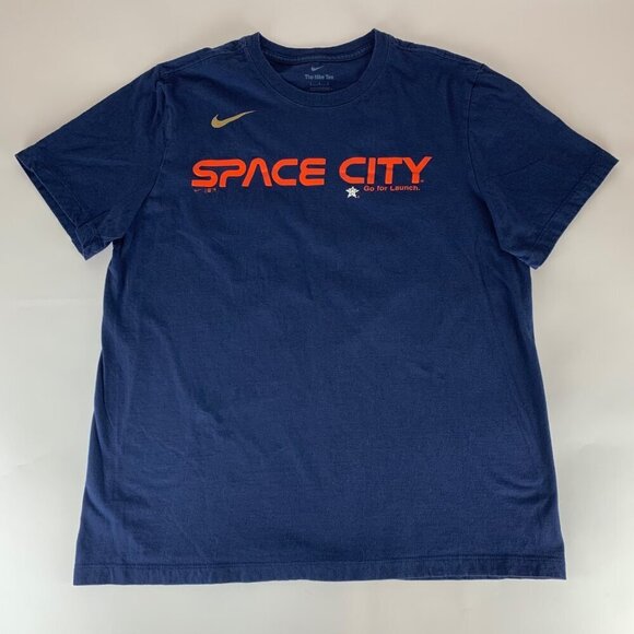 Jose Altuve Houston Astros Navy Blue Nike Space City Crewneck Shirt Mens Large - Picture 1 of 5